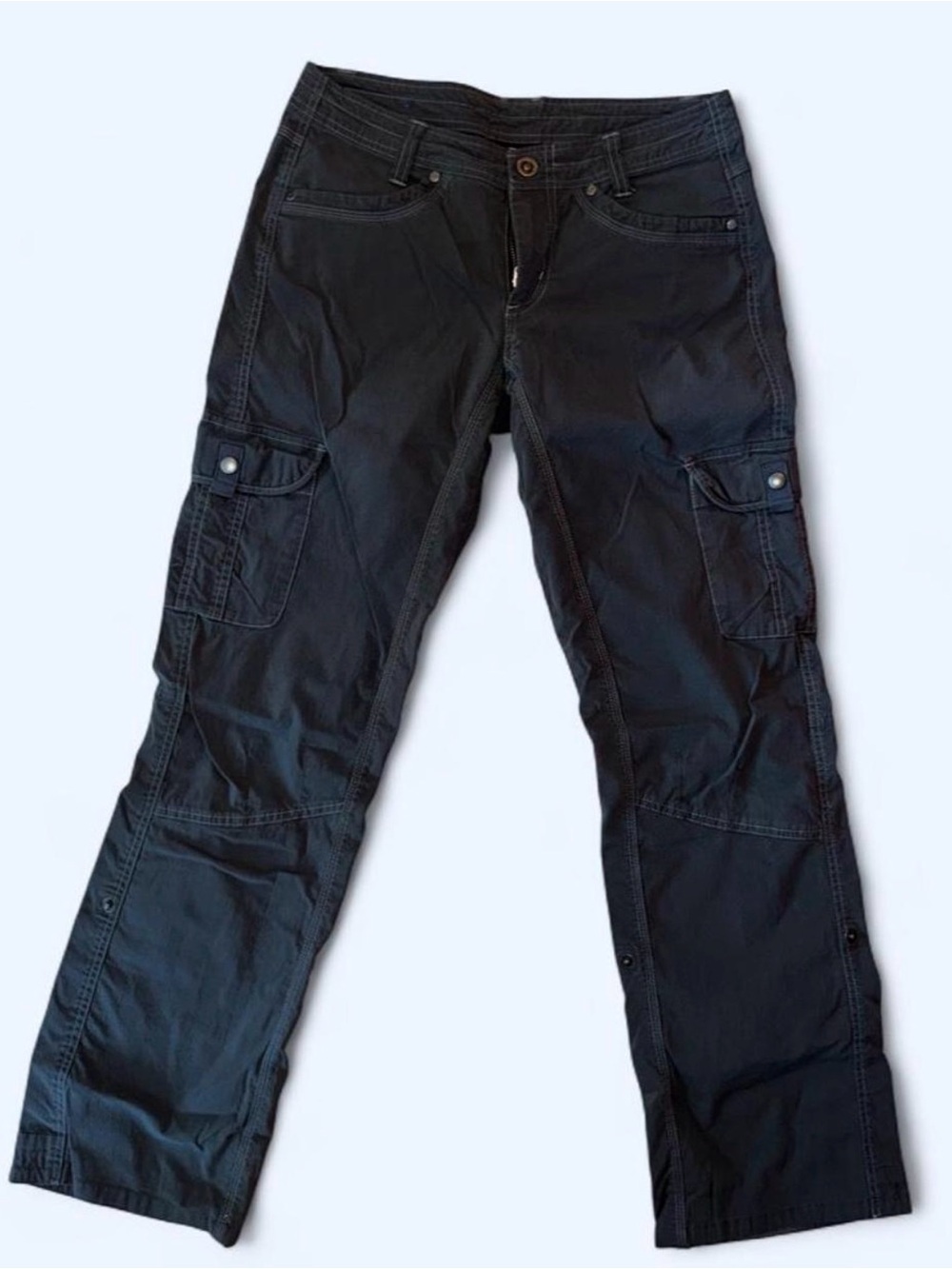 KUHL Splash Roll-Up Cargo Pants Black Womens Size 4 Hiking Outdoor EUC